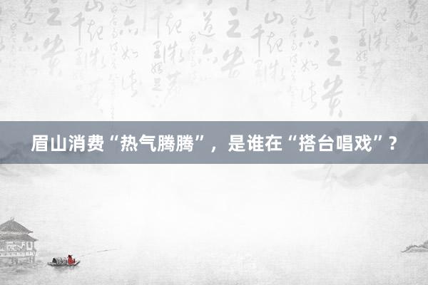 眉山消费“热气腾腾”,是谁在“搭台唱戏”?